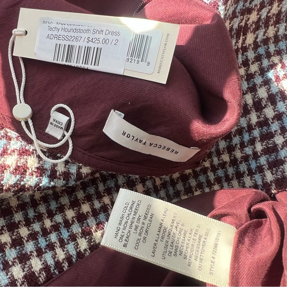 NWT Rebecca Taylor Techy Houndstooth Wool Shift Mini Dress Sheath Sleeveless 2 4 - Picture 12 of 15